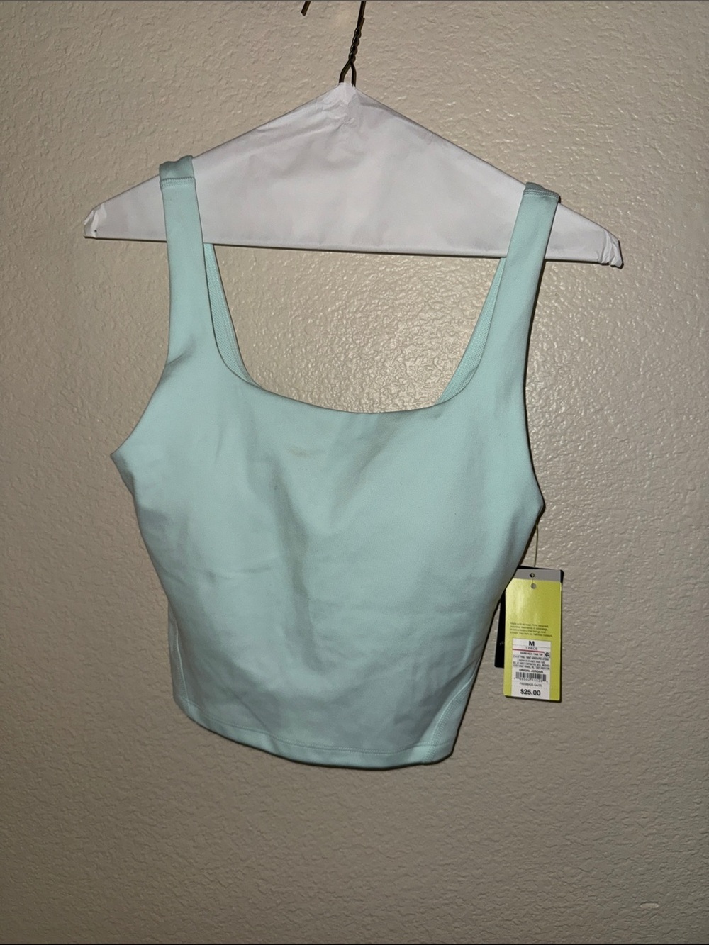 all in motion Light Aqua Sleeveless Square Neck Crop Top active wear